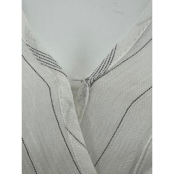 AllSaints Top Womens Small White Penny Stripe Surplice V-Neck Hi Lo Summer Sheer - Picture 3 of 12